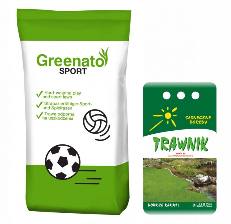 Trawa Greenato Sportowa 15kg + Nawóz do Trawy 5kg